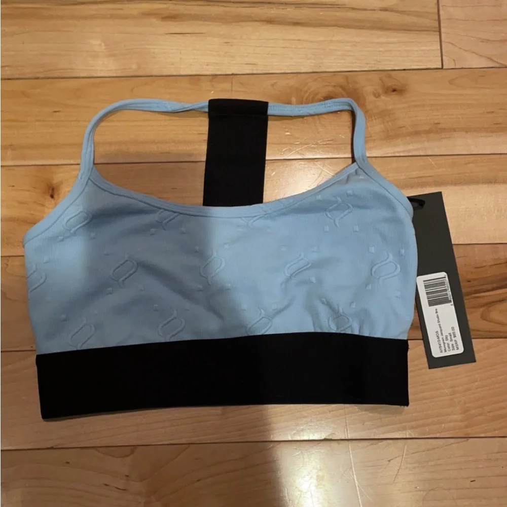 NOLI YOGA MONOGRAM JACQUARD BLUE SPORTS BRA